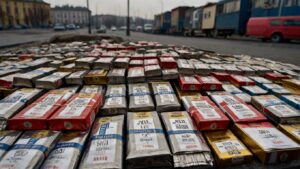 На кордоні з Словаччиною виявили майже 4 тисячі пачок сигарет під рудою